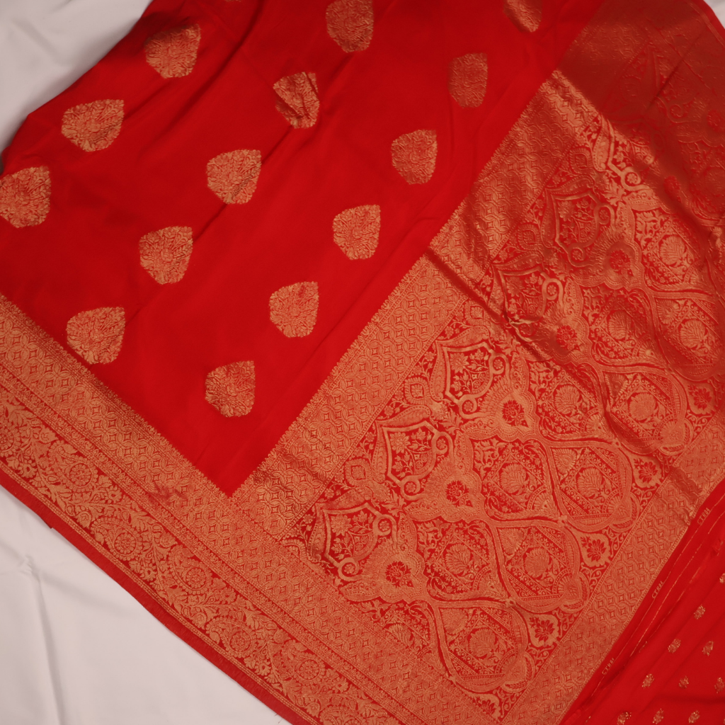 Georgette Banarasi Saree with Intricate Gold Zari
