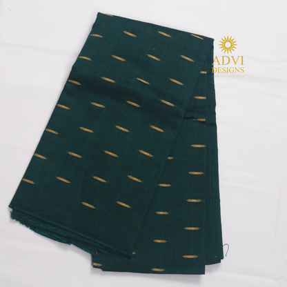 Premium Kerala Cotton Set Mundu with Bottle Green Temple Border & Matching Blouse
