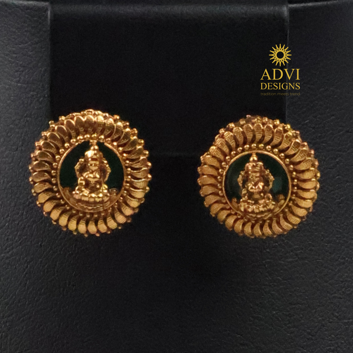 Antique Gold Lakshmi Pendant Haram with Green Enamel & Pink Stone Accents