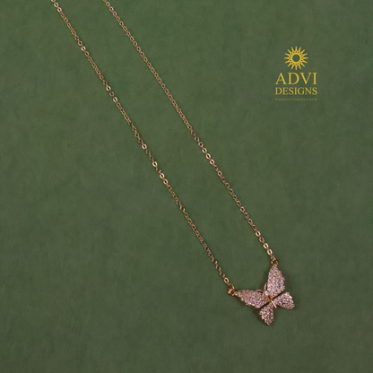Elegant Butterfly Pendant Necklace with Sparkling Stones