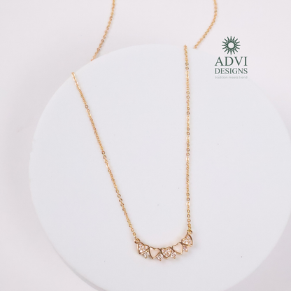 Elegant Heart Motif Necklace with Sparkling AD Stones