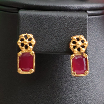 Ruby & Emerald Antique Gold Choker Necklace Set