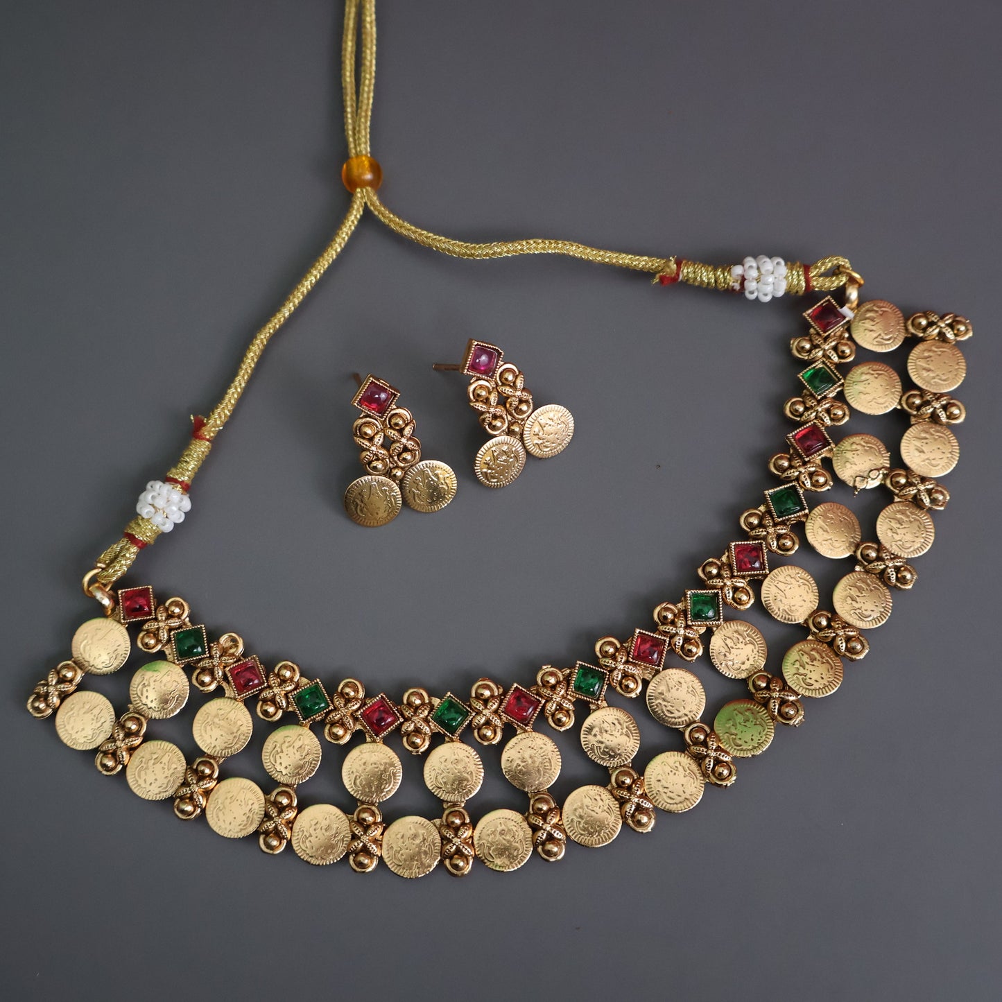 Traditional Coin Design Necklace Set