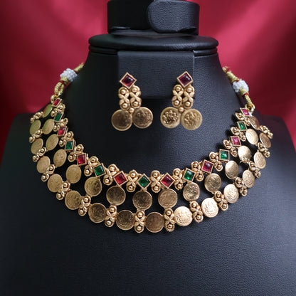 Traditional Coin Design Necklace Set
